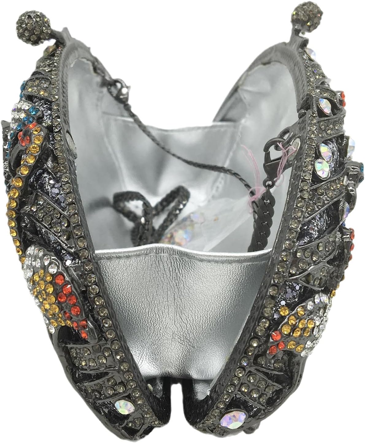 Boutique De FGG Mini Flamingo Clutch Purse for Women Wedding Evening Handbags Crystal Clutch Party Hardcase Rhinestone Bag