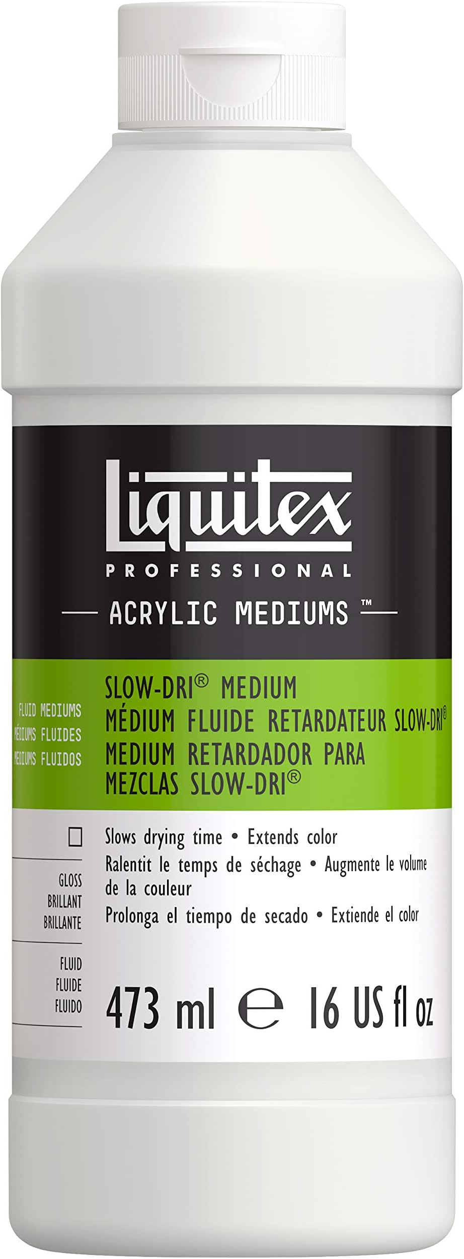Liquitex Professional Fluid Medium, 473ml (16-oz), Slow-Dri Blending