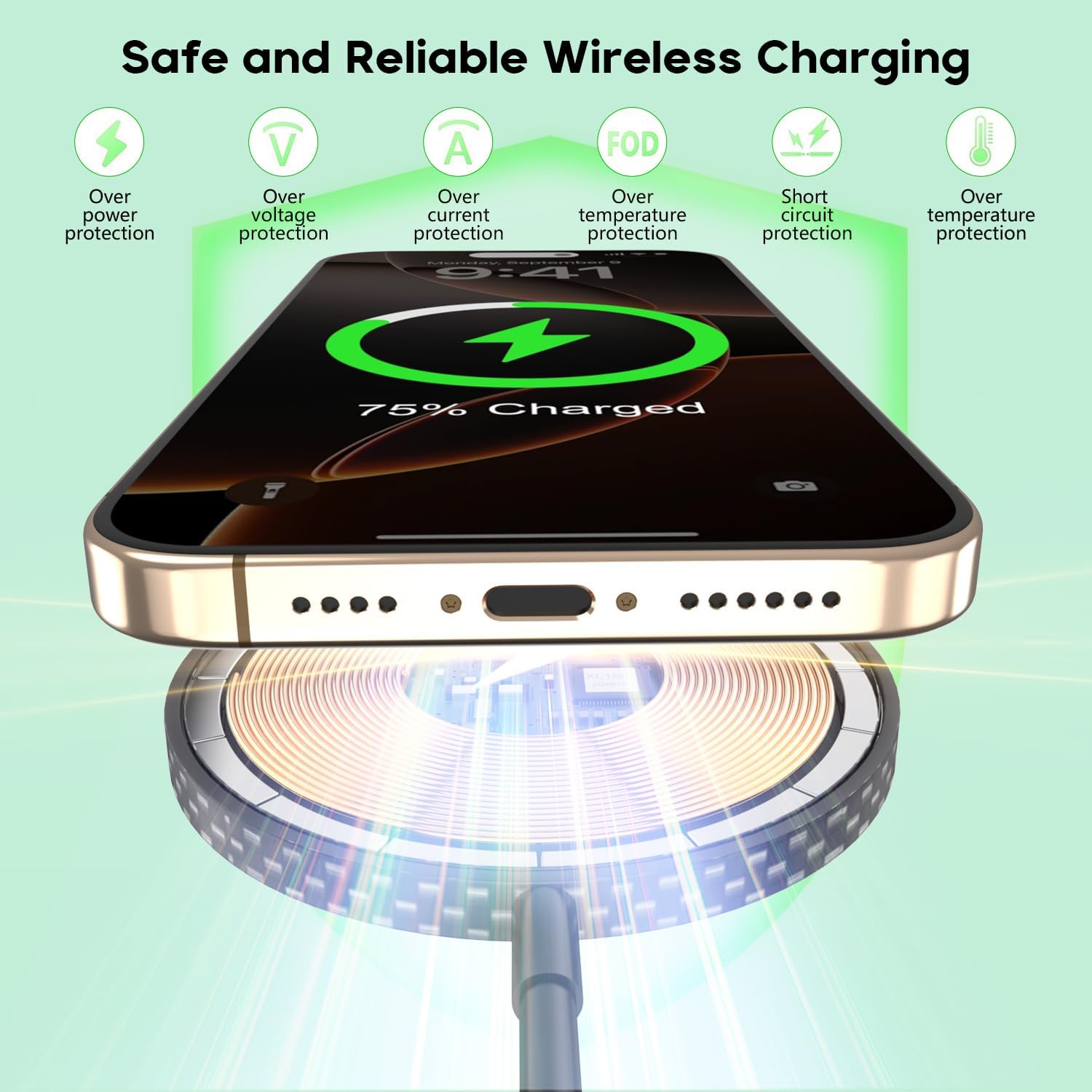 Magnetic Wireless Charger,Apple Mag-Safe Charger 6 Feet Strong Magnet Charging Pad with USB C Fast Charging Block for iPhone 17/17 Pro/17 Pro Max/17 Air/16/16 Pro/15/14/13/12,AirPods 3/2/Pro 2,Black