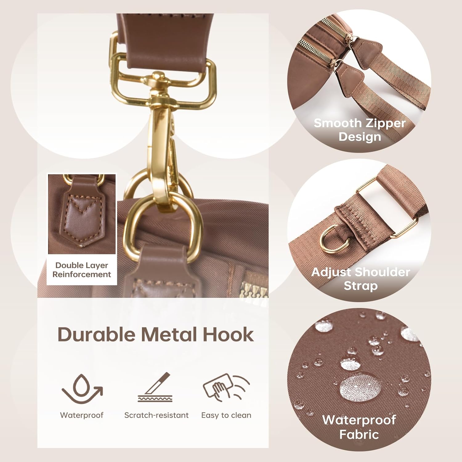 Cross Body Bag for Women Bum Bag Checkered Belt Bags Fanny Packs for Girls Travel Purse Fashion Waist Packs Crossbody Nylon Purse Trendy Shoulder Bags for Womens - Image 4