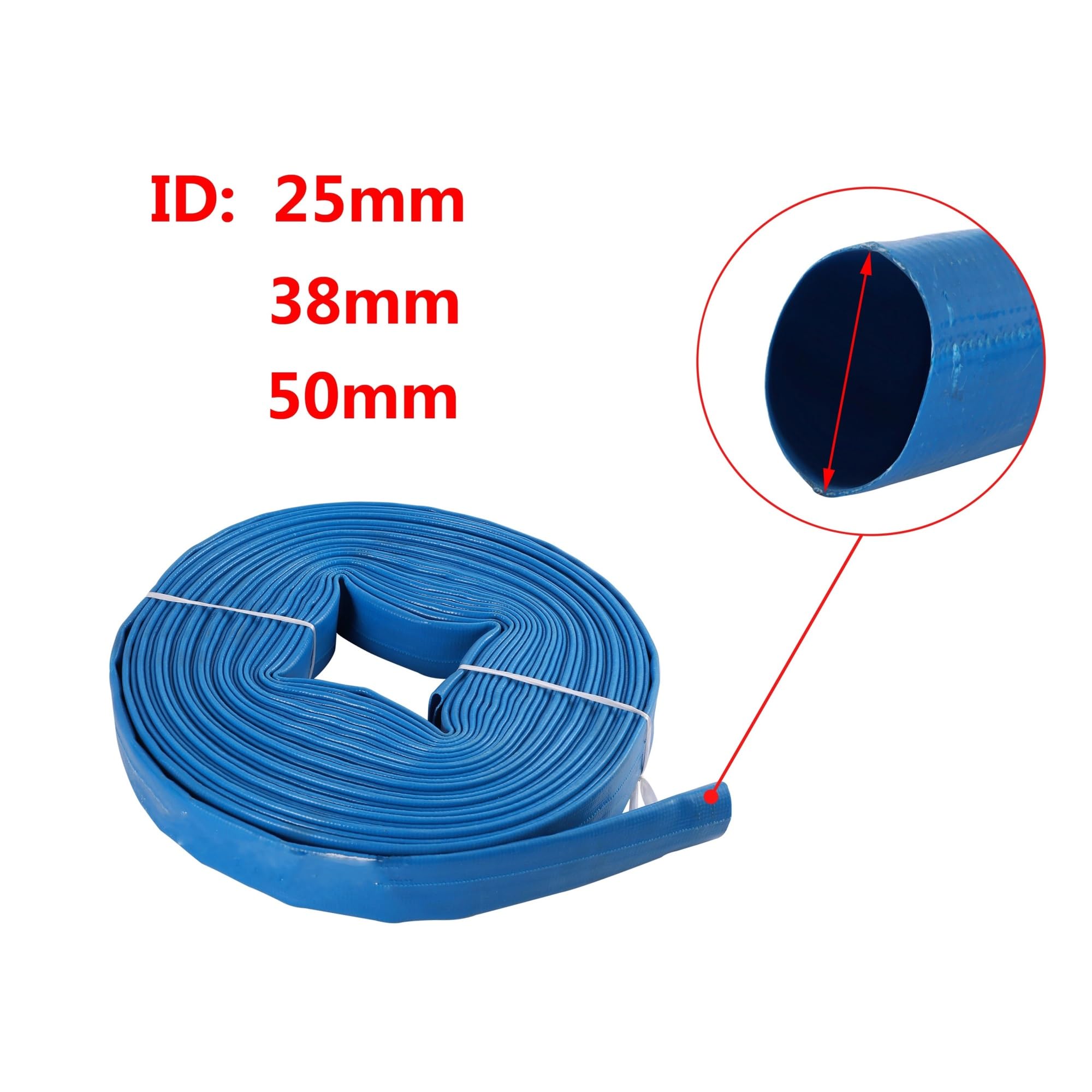 Manguera Flexible Azul 1/1.5/2 Pulgadas Resiste Al Frío | Resistente y manejable, para riego césped y suministro de agua(1.5 inches)