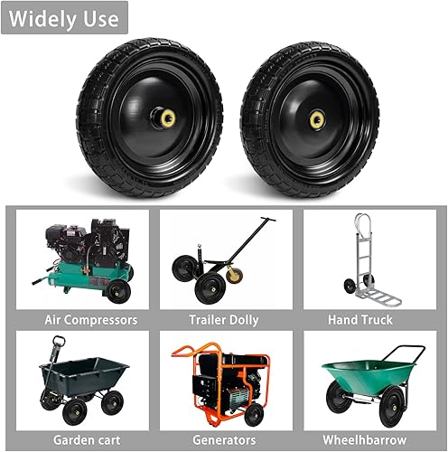 Miniatura 7 de Parts Camp Para Gorilla Cart Wheels - Neumático de repuesto de 13 pulgadas para carrito de gorila de 4.00-6, neumático sólido y rueda sin planos