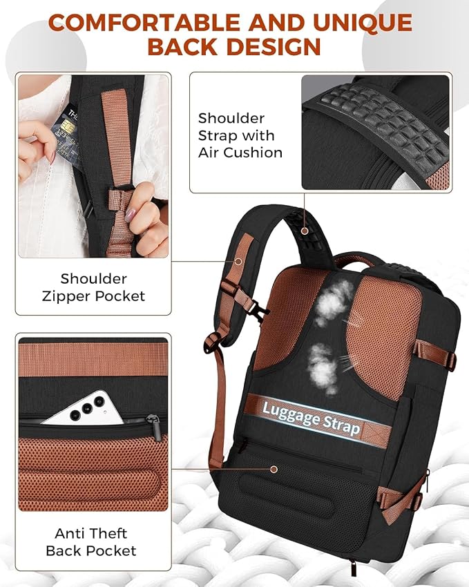 Mochila viaje expandible 40L Vancropak para hombres y mujeres miniatura 7