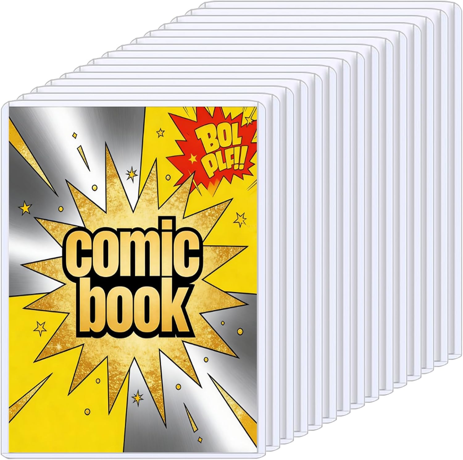 20 Pack Comic Book Top Loaders – Premium PVC Hard Sleeves for Current & Silver Age Comics, 7.6×11 Inch Crystal Clear Protection for Display, Storage, and Collection (20)