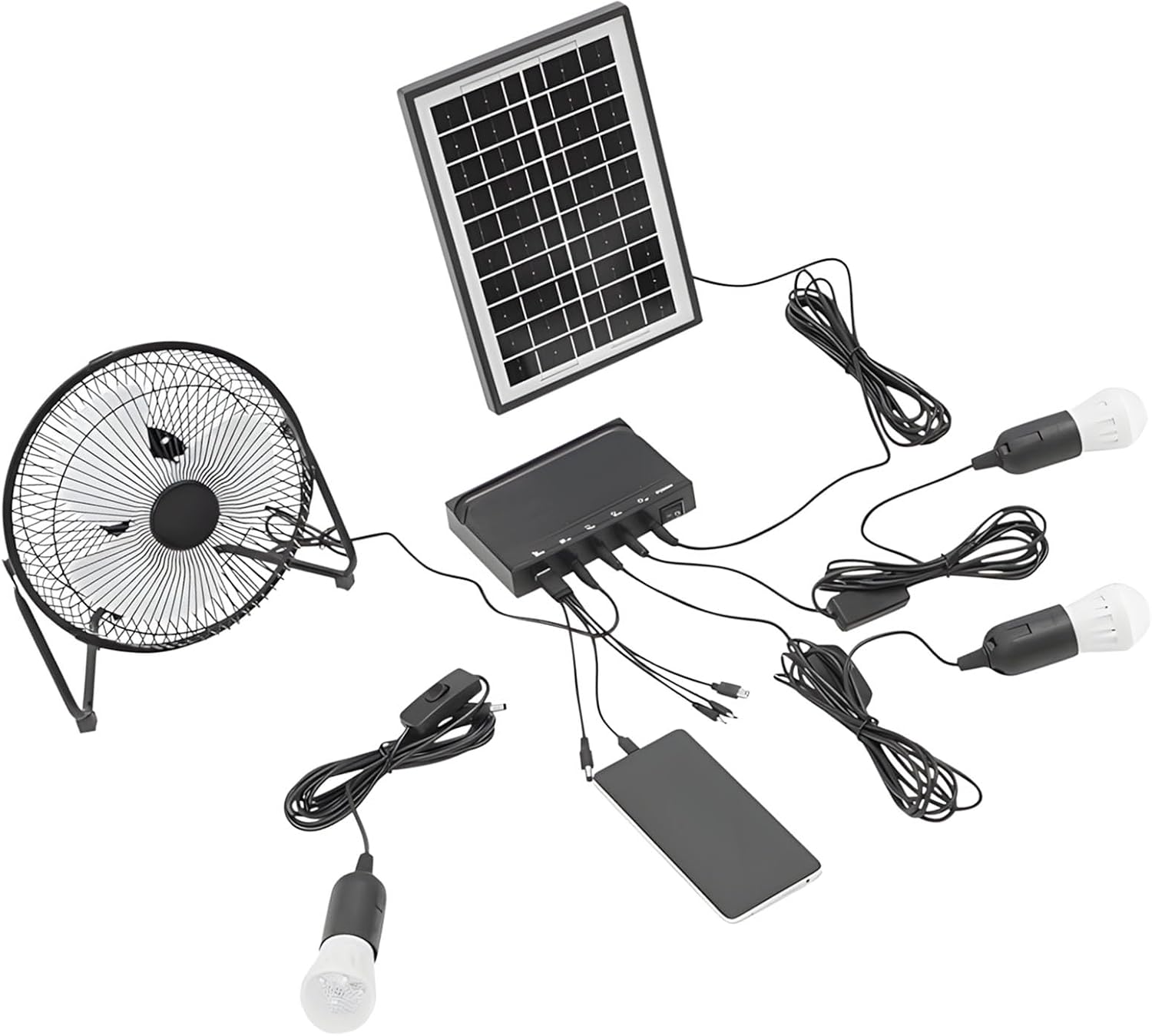 Solar Power Run 8In DIRECT CURRENT Fan Double Electrical Supply USB Charging for Backpacking Excursions Solar Crisis Fan with DIRECT CURRENT Power