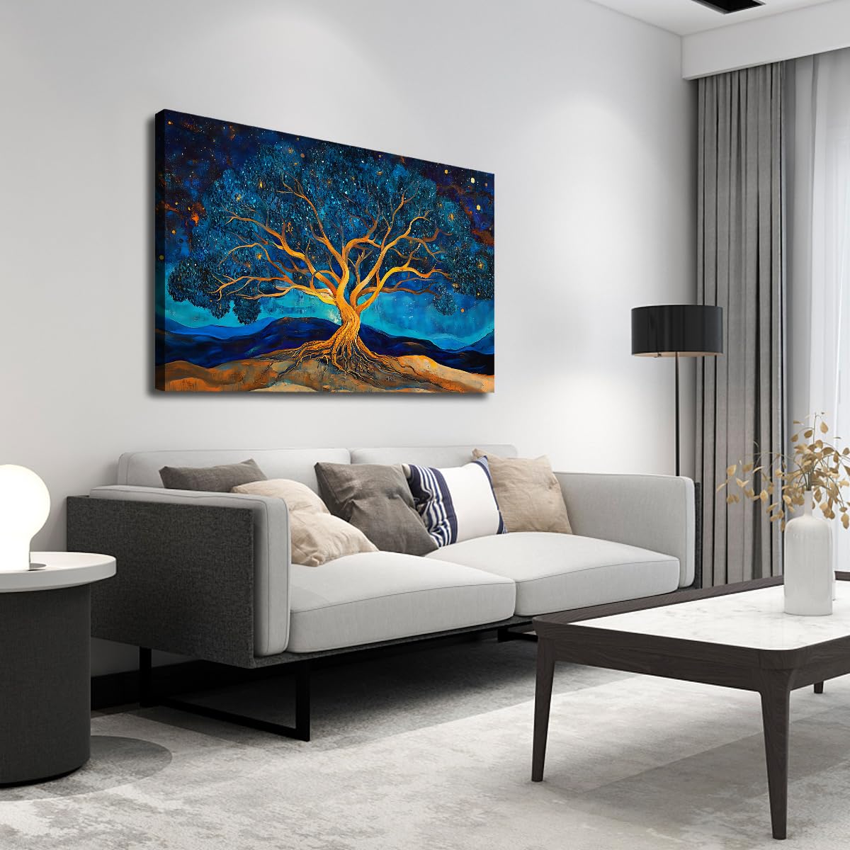 Duże oprawione drzewo życia, druk artystyczny na płótnie, 70 x 100 cm