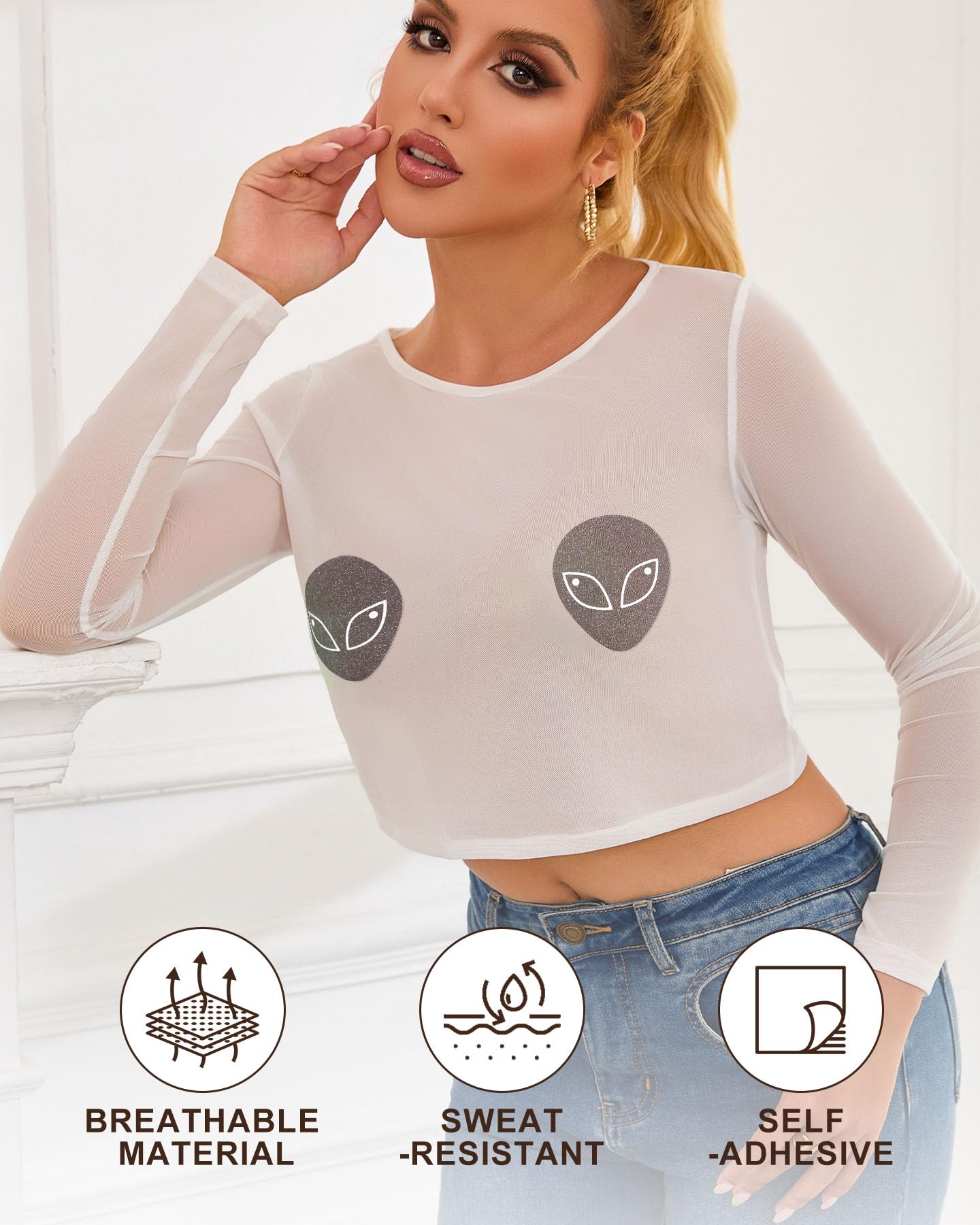 RIFAUM Rave Nipple Pasties Lingerie Accessories for Women Bra Boob Stickers Multicolored Nipple Covers