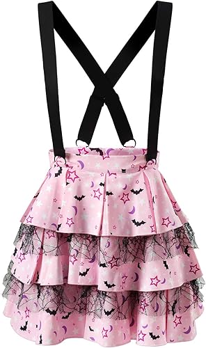 Littleforbig Mameluco plisado con volantes y falda de princesa gótica