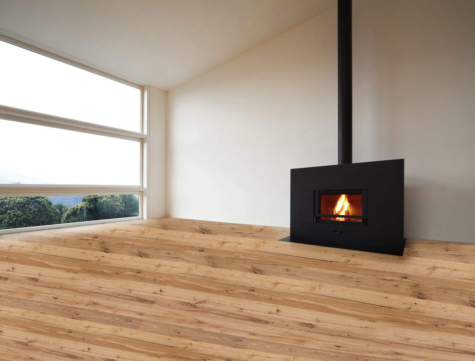 TRECOR® Parkett Eiche Landhausdiele, gebürstet, gefast, farblos endgeölt - Drop Down Klicksystem, Format: 1900 x 190 x 14 mm (Parkettboden | 1m², Eiche farblos geölt)