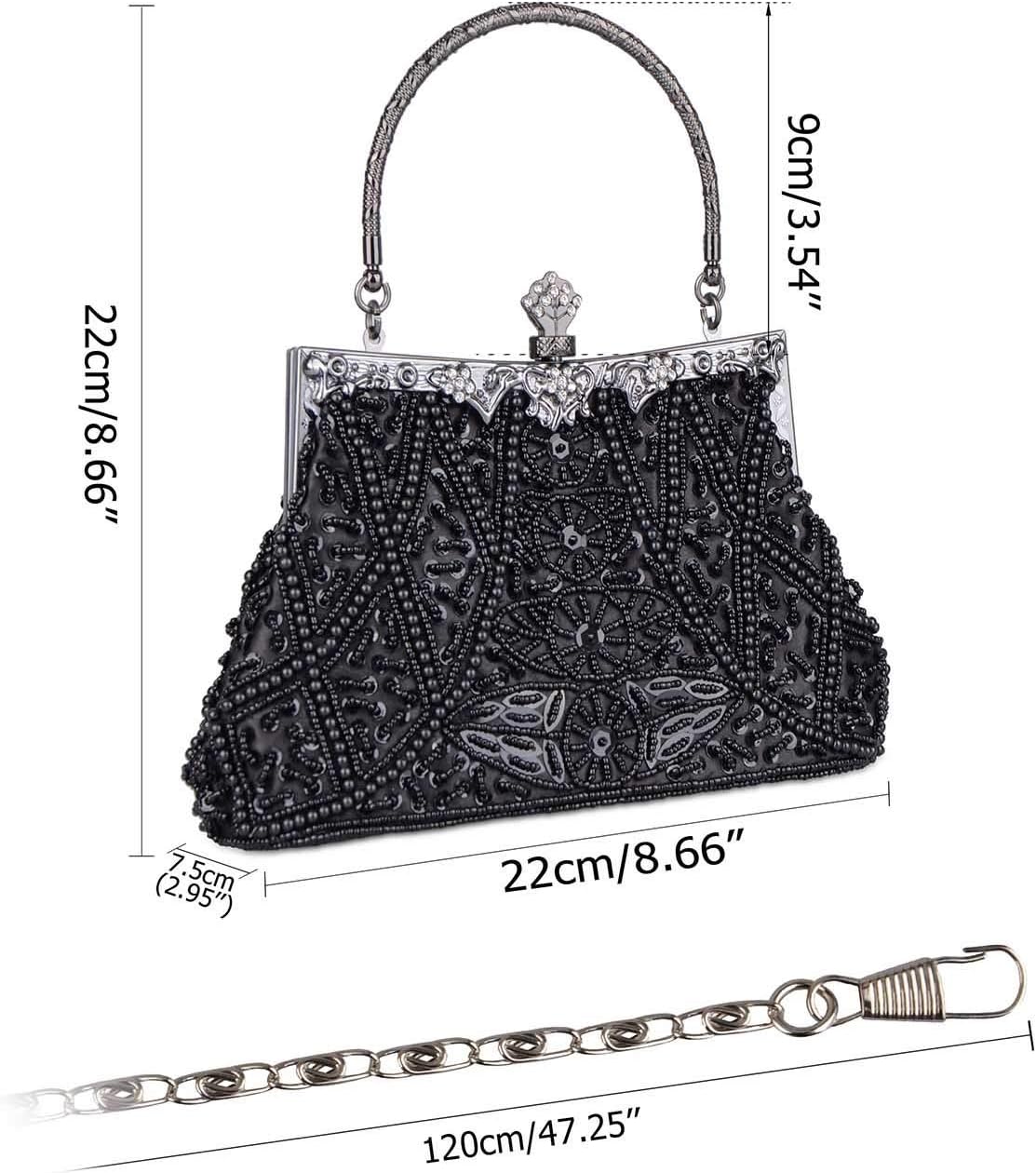 Clutch Purses for Women Vintage Beaded Clutches Purses Evening Handbags for Wedding Party