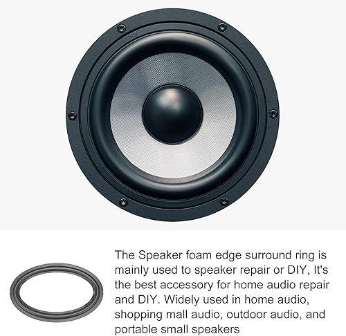 Miniatura 3 de Anillos envolventes con borde de espuma para altavoces, anillos de subwoofer perforados de goma, piezas de repuesto para reparación o decoración de