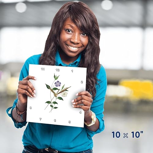 Miniatura 4 de 3dRose, Reloj de pared Vinca Minor Vintage Garden Floral Cut Out, 10x10