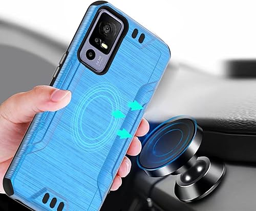 Miniatura 4 de HRWireless Funda compatible con TCL 40 XE 5G con protector de pantalla de vidrio templado HD, Ultra fuerte resistente diseño metálico híbrido doble