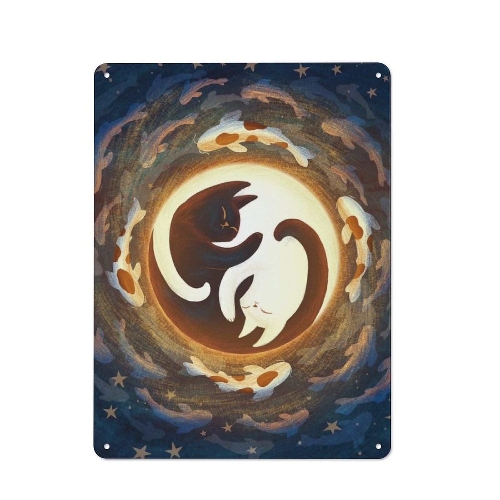 Junmoney Yin And Yang Retro Metal Gift Sign 40X30cm, Small Space Decor For Bedroom, Kitchen, Office Or Living Room