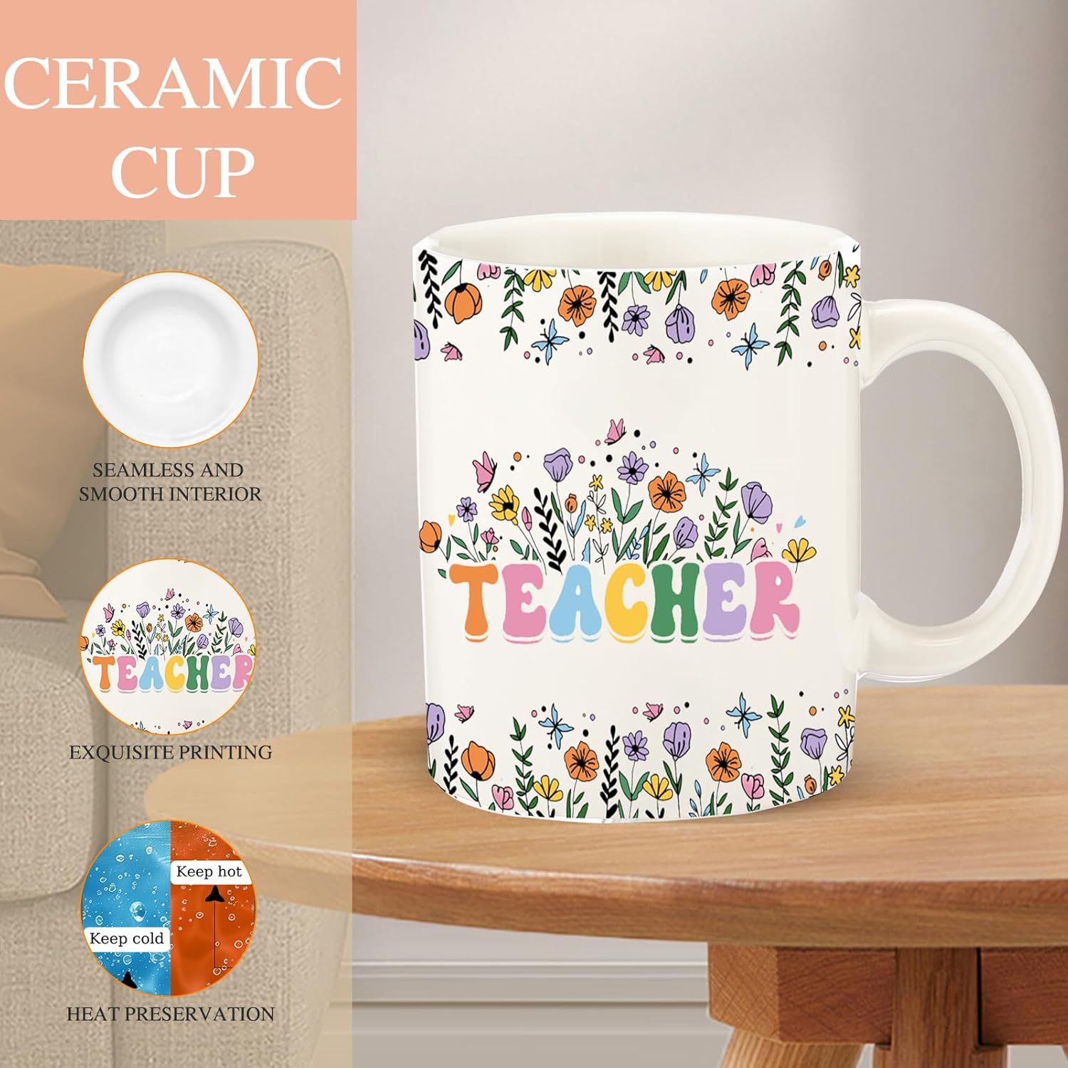 DHQH Birthday Gifts, Thank You Gifts for New Teacher, 11oz Teacher Coffee Mug Gift Set - Image 3