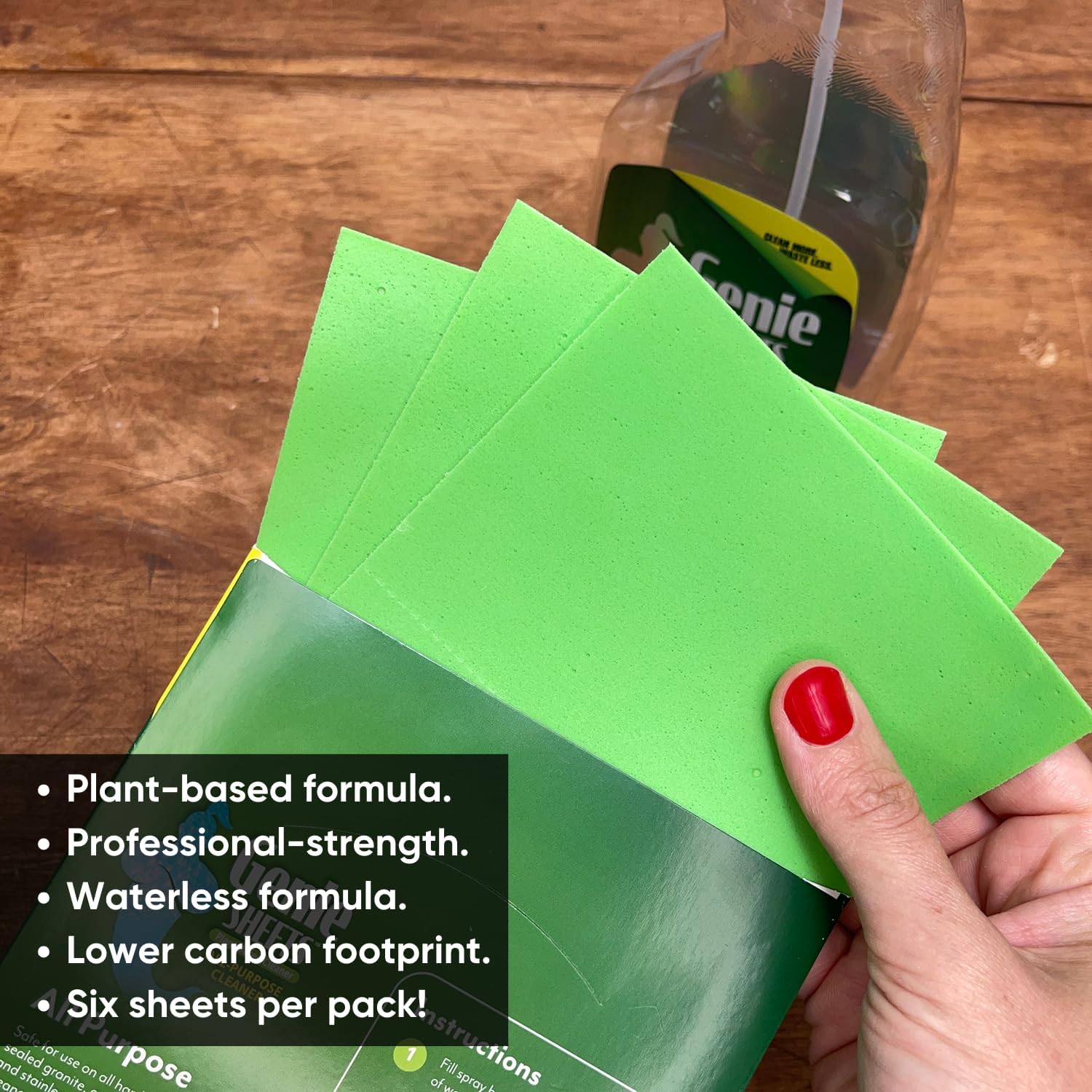 Professional Microfiber Mop System and Genie Sheets Concentrate All-Purpose Cleaner & Spray Bottle | Wet & Dry Mop Hardwood, Tile, Vinyl Plank, Concrete | Reusable Washable Pads | Telescoping Handle