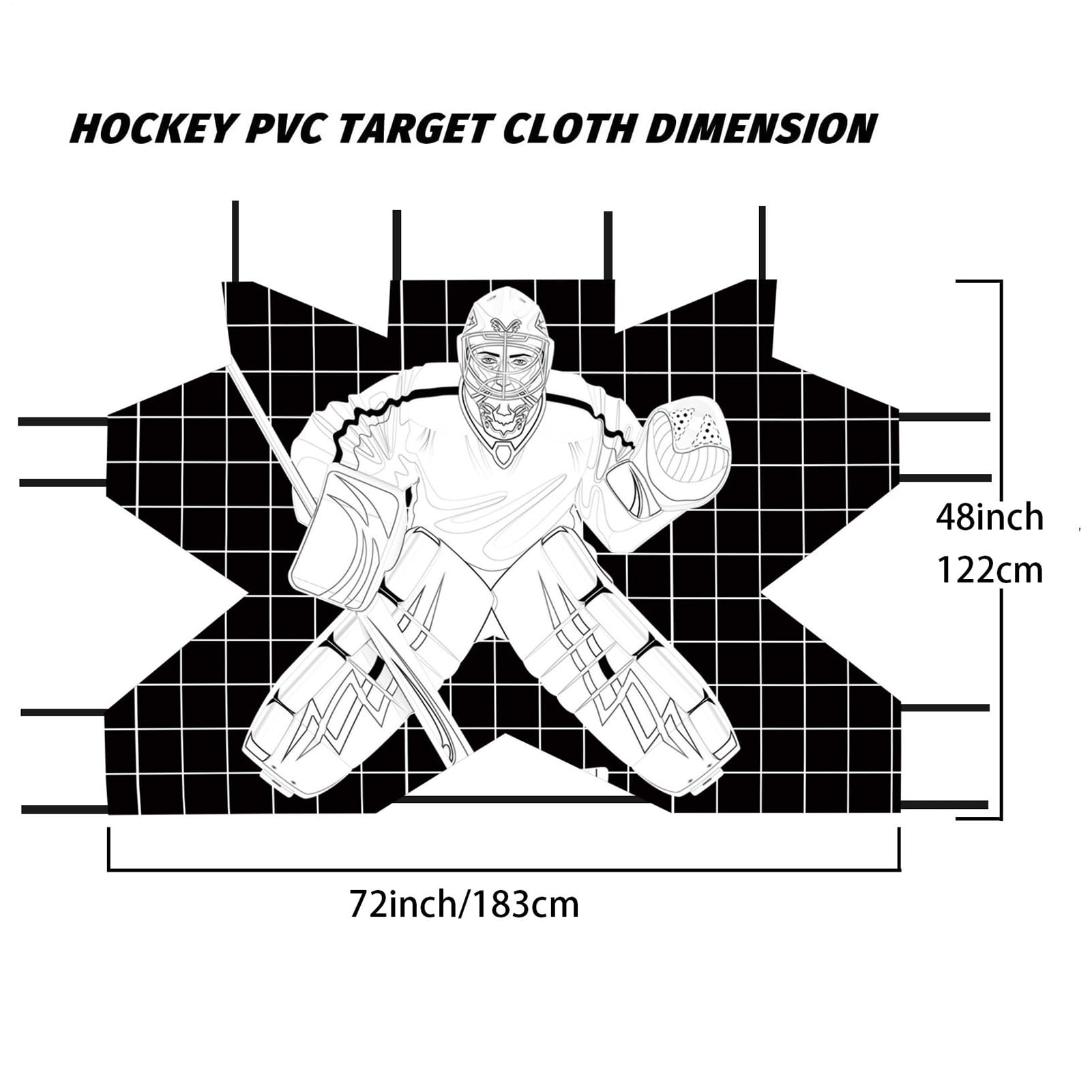 Hockey Torwart - Obiettivo da hockey su strada, per portiere, 112 x 137 cm, 122 x 183 cm