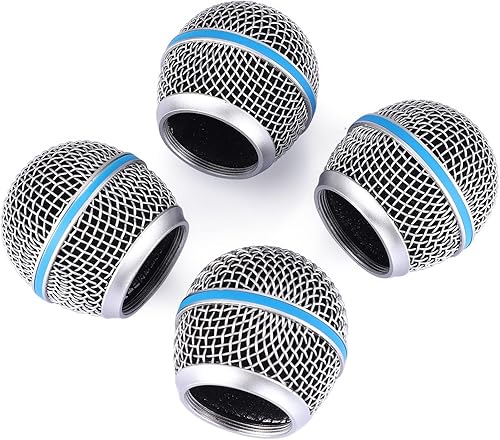 Miniatura 7 de Facmogu Beta58A - Cabezal de rejilla de micrófono de malla de acero, cabezal de repuesto de rejilla de micrófono azul para accesorios de piezas de