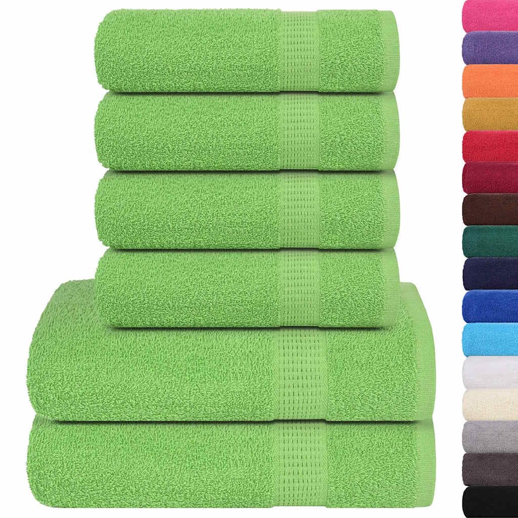 Ensemble de serviettes vert pomme 6 pièces serviette de bain coton