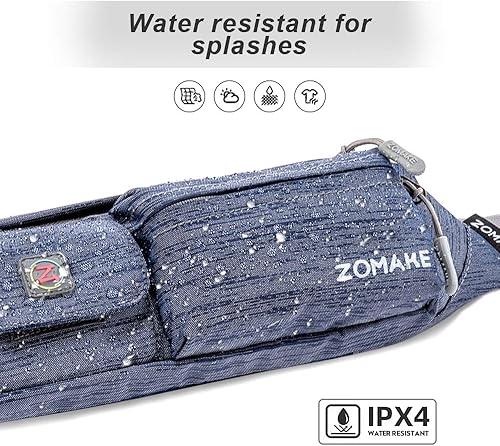 Miniatura 4 de ZOMAKE Small Crossbody Fanny Pack for Women Men, Runner Belt Bag with Adjustable Strap, Water Resistant Waist Bag for Running