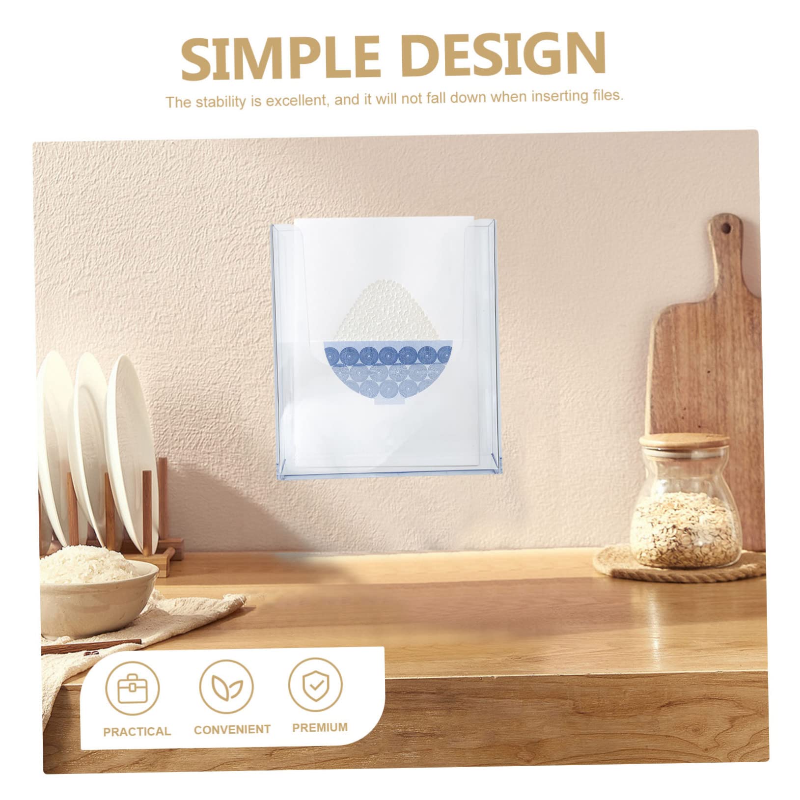 Vaguelly Portafolletos Acrílico Transparente Grande Para Pared, Organizador De Correo y Sobres Agujeros Pretaladrados, Soporte De Pared Multifuncional Para Oficina y Documentos