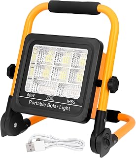 GIGAWATTS Solar Flood Light 50W Smart Bright Multi-Functional Cool White for Outdoor Indoor Emergency Garden Lawn Camping Price In India