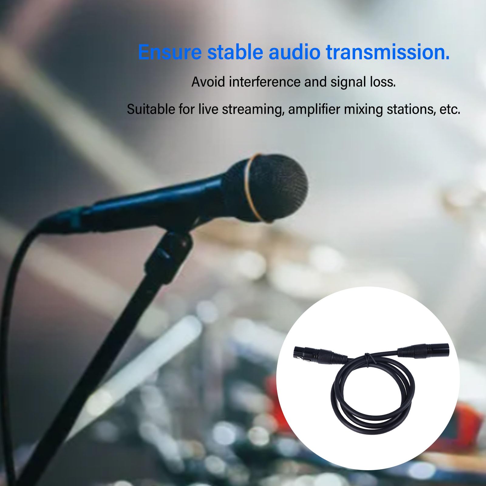 8 szt. Kabel XLR Męski na żeński, Przewód Audio Mikrofonu 1 M Linia Audio do Występów Muzycznych, Stabilna Transmisja Audio, Trwała Konstrukcja