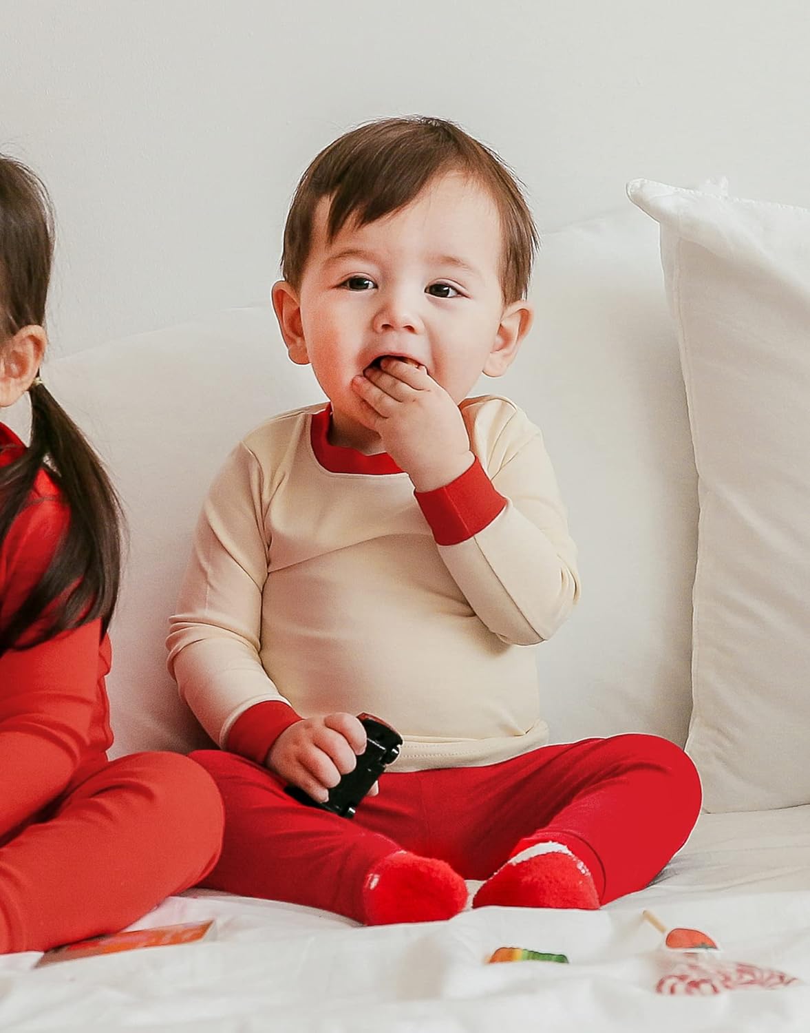 VAENAIT BABY 12M-12Y Kids Boys Girls Toddler Solid Cotton Daily Pajamas Pyjamas Sleepwear Set Basic - Image 2