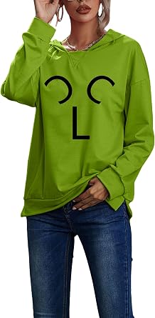 BOFETA Women Solid Color Fall Pullover Casual Loose Sweatshirt Work Plus Size Tops