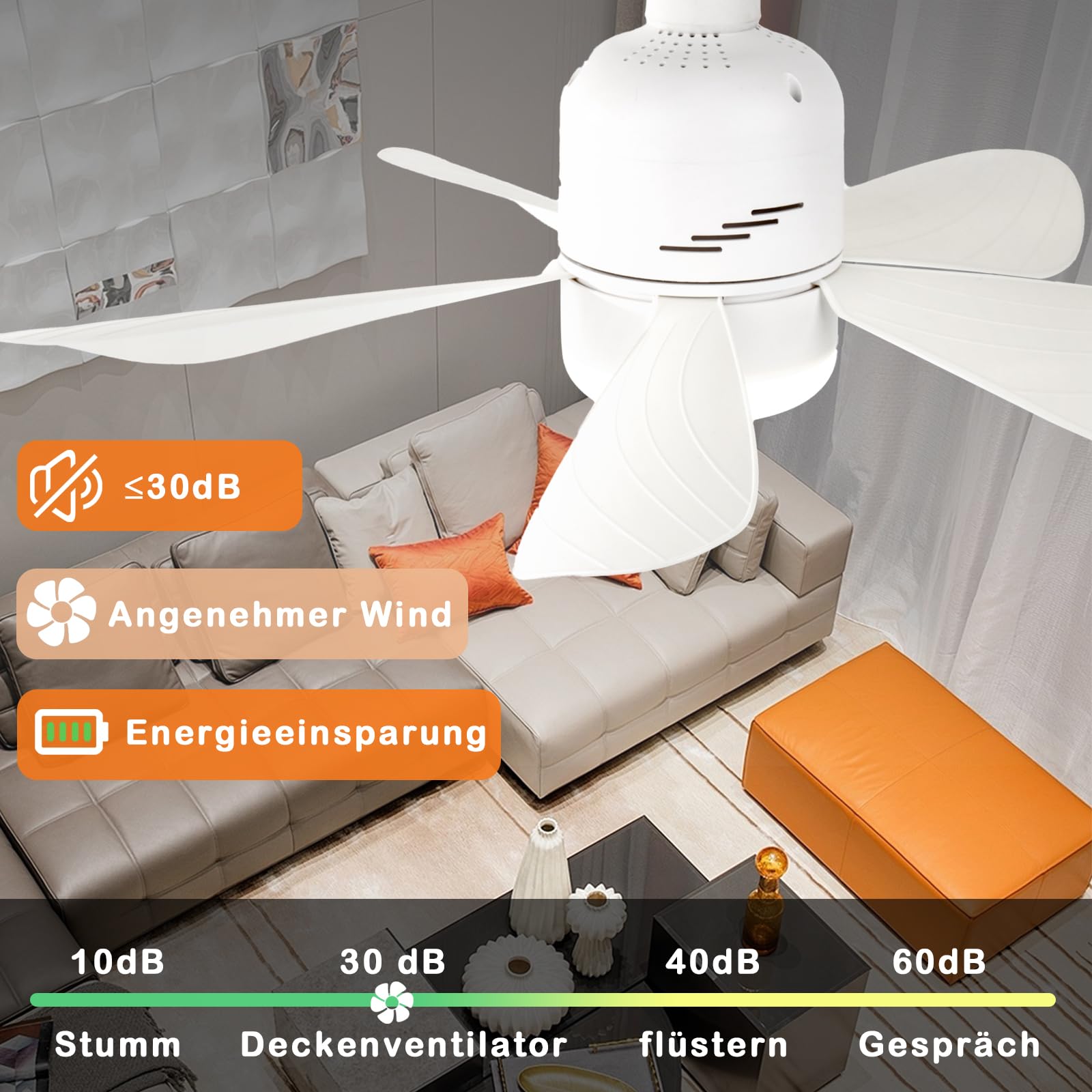 VENTOLA A SOFFITTO 30 W luce telecomando ventola LED luce ventole 3
