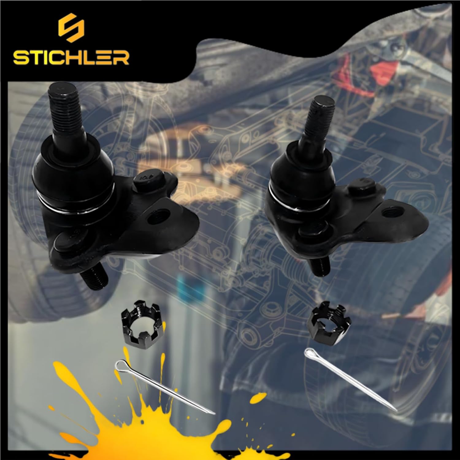 12pc for 2003 2004 2005 2006 2007 2008 Toyota Corolla Front Lower Control Arm Ball Joint Tie Rod Sway Bar Suspension Kit K640361 K640360 K90309 K80230 EV470 ES80432 ES80431