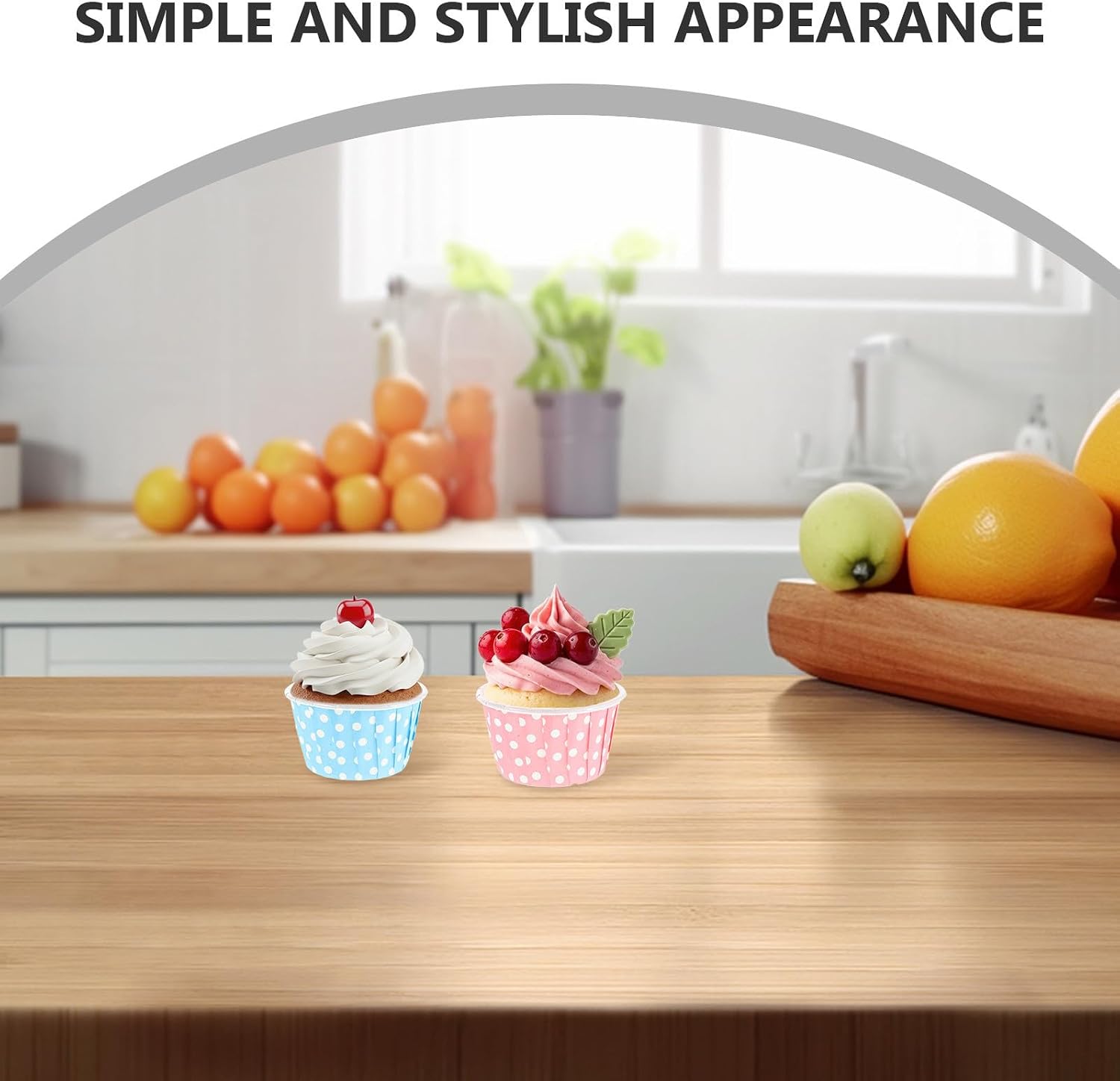 200pcs Paper Cupcake Liners Rolled Rim, High Temperature Resistant