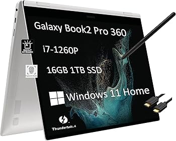 Amazon.com: Samsung Galaxy Book2 Pro 360 2 合1 筆記型電腦,適用於