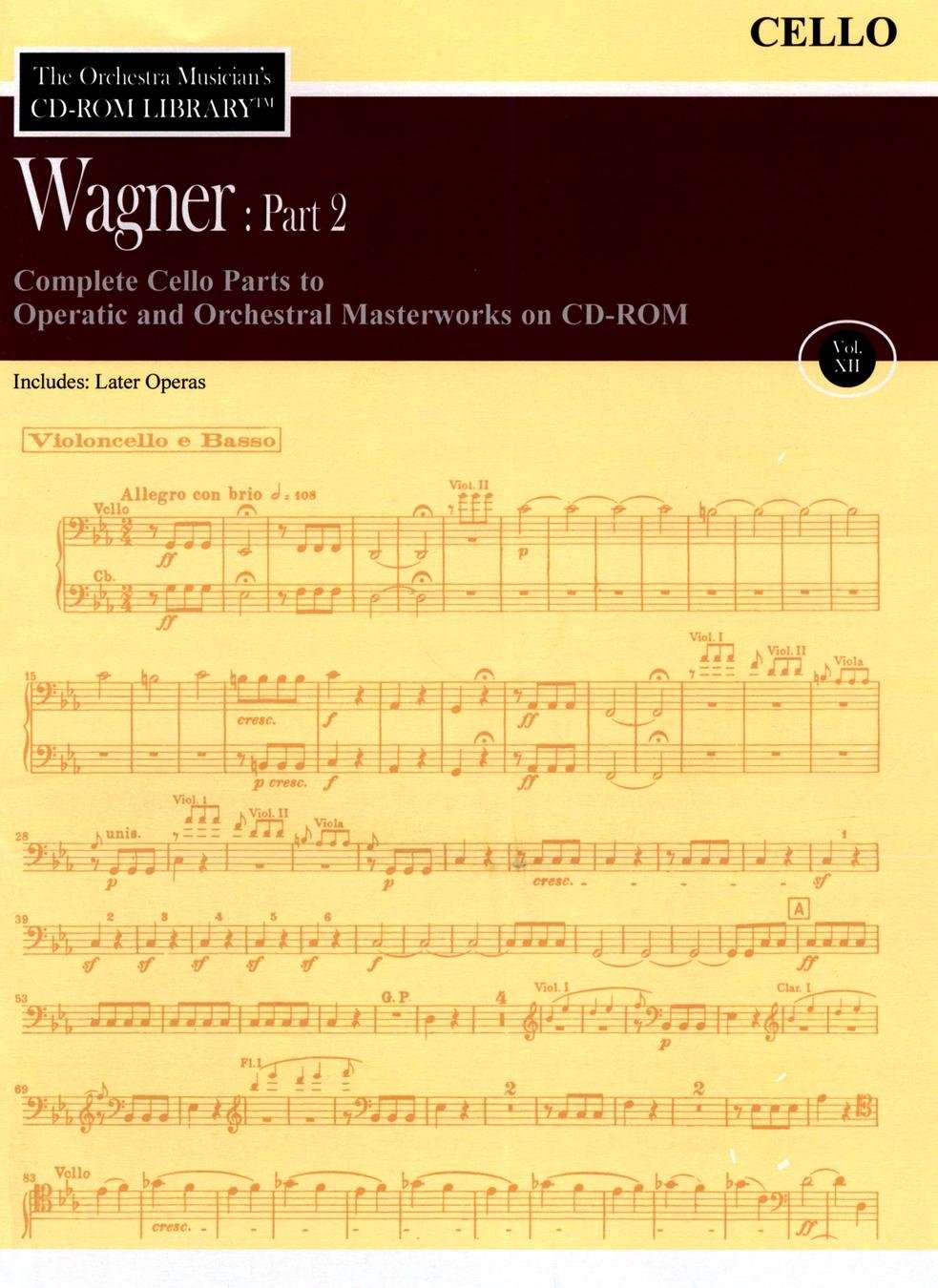 Hal Leonard Orchestra Musician's CD-Rom Library Vol 12 Wagner Part 2 Cello      Sheet music