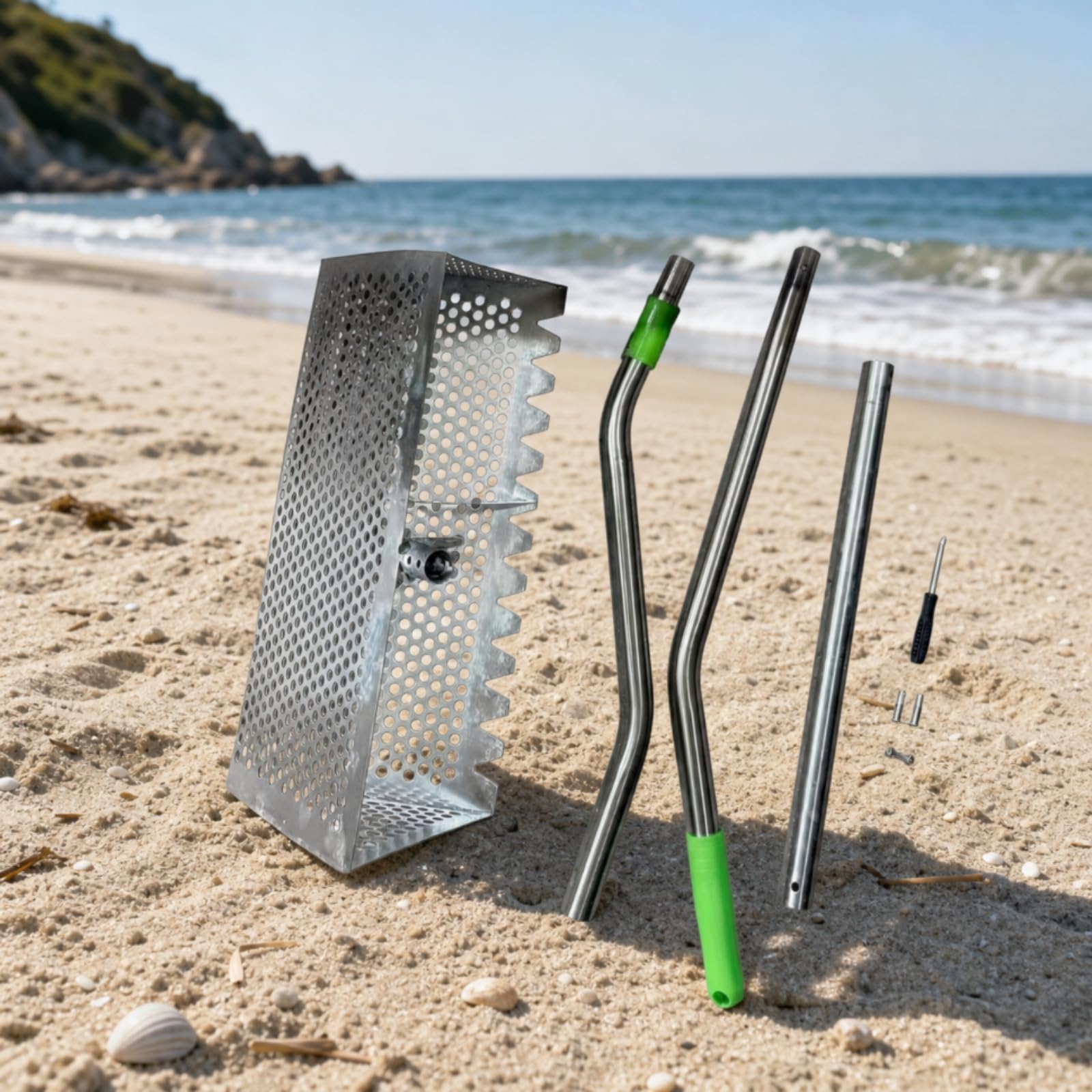 Râteau Démonta Utili à Terre Râteau en Acier Tête Perforée Sdé til Plage pr