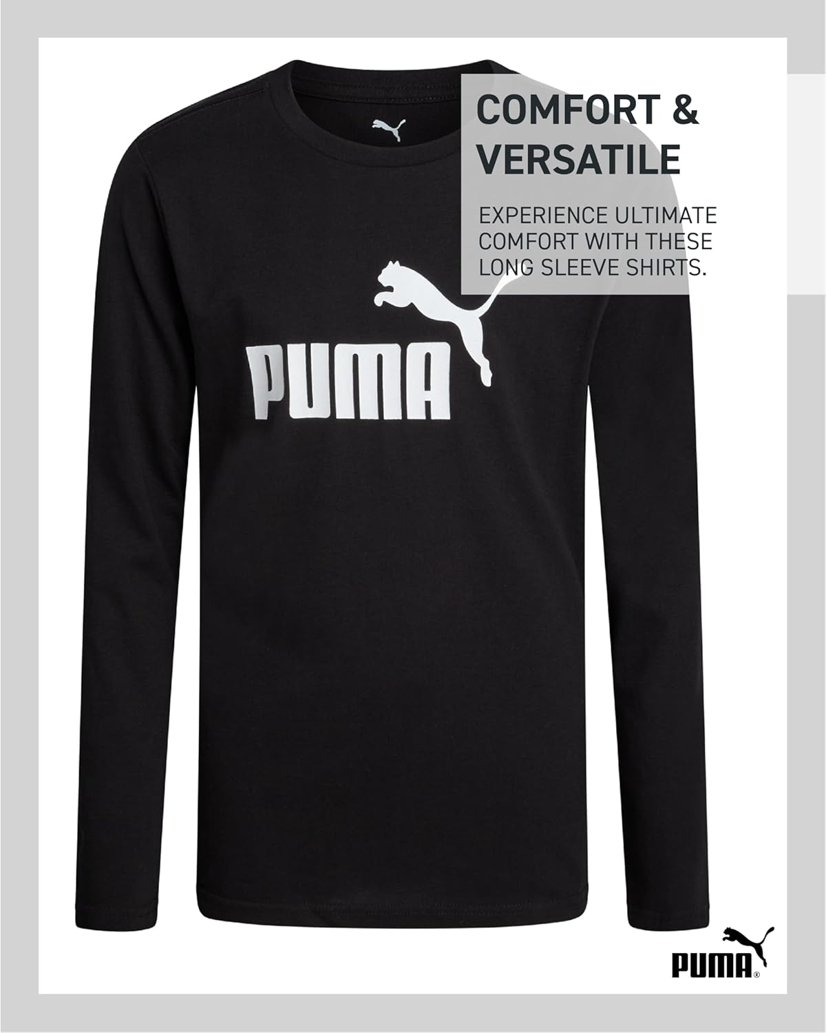 PUMA Boys Long Sleeve Shirts - 2 Pack Athletic Youth Crew Neck Performance Activewear Boys T Shirts for Kids (8-20) - Image 5