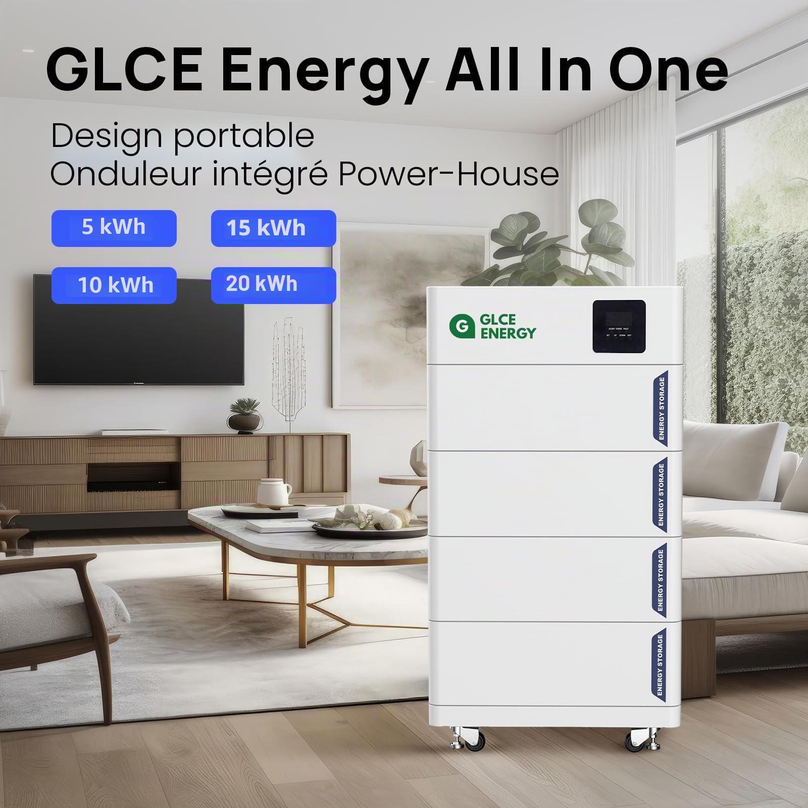 Batterie au lithium LiFePO4 48 V 100 Ah - Smart BMS 100 A intégrée - Batterie 5120 Wh pour RV, solaire, stockage d'énergie pour la maison