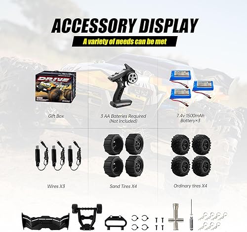 Miniatura 6 de Autos RC sin escobillas para adultos y niños, camión RC rápido máximo de 75 KPH, auto de control remoto 4WD todo terreno con 60 minutos de tiempo de