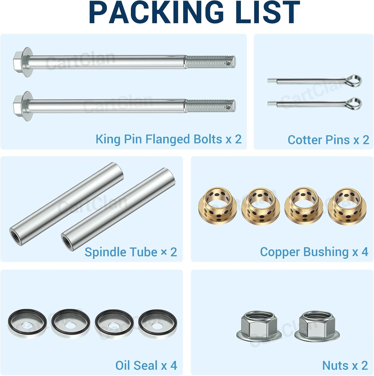 G29 Spindle Repair Kit, G29 Golf Cart King Pin Wear Replacement Kit, Suitable for Gasoline and Electric Models of Yamaha G22, G29, Driver, Driver 2