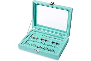 Frebeauty Velvet Ring/Earring Organizer Tray with Lid