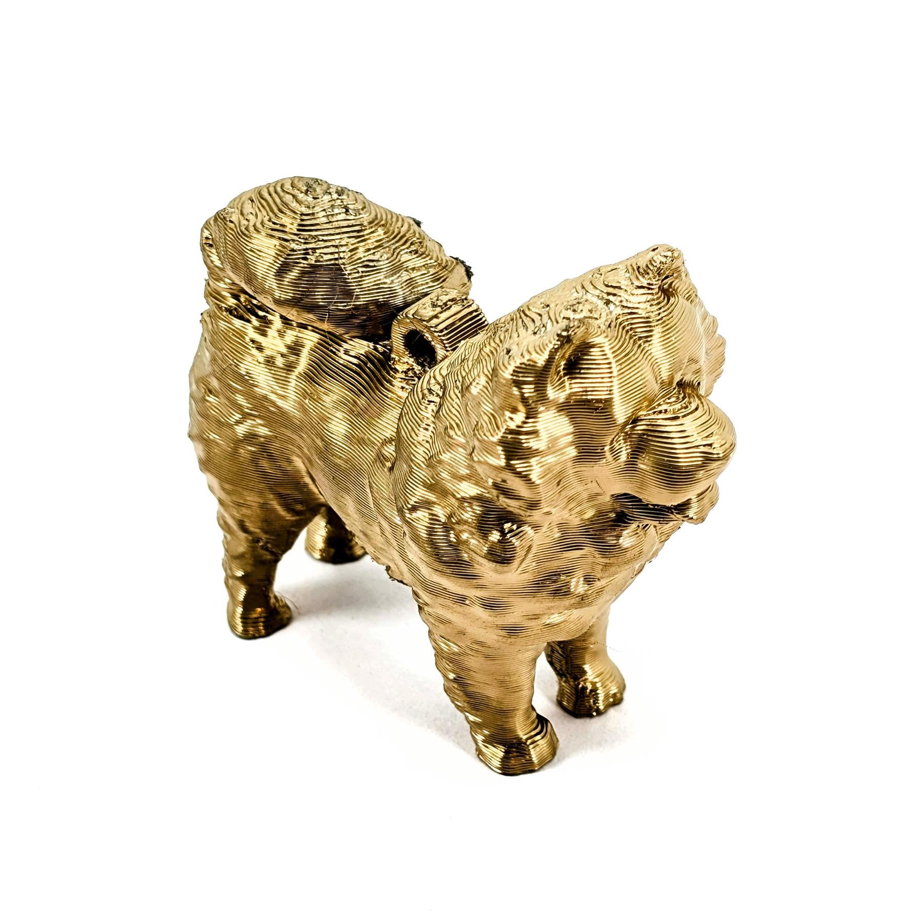 3D Cabin Gold Chow Chow Dog Christmas Tree Bauble Decoration Ornament For Xmas Noel