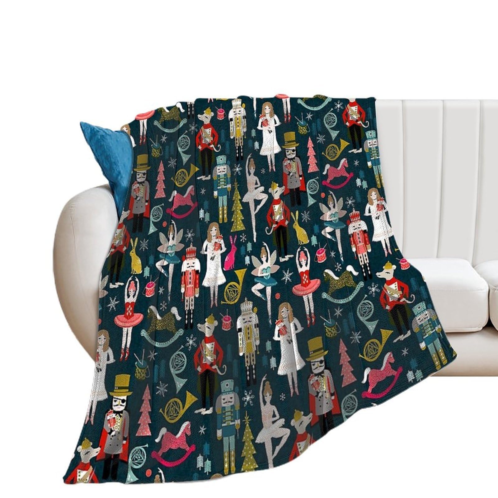 Nclqvjxzkhw Men's Style Nutcracker Ballet Flannel Blanket Soft Throw Blankets Bed Couch Sofa Travel