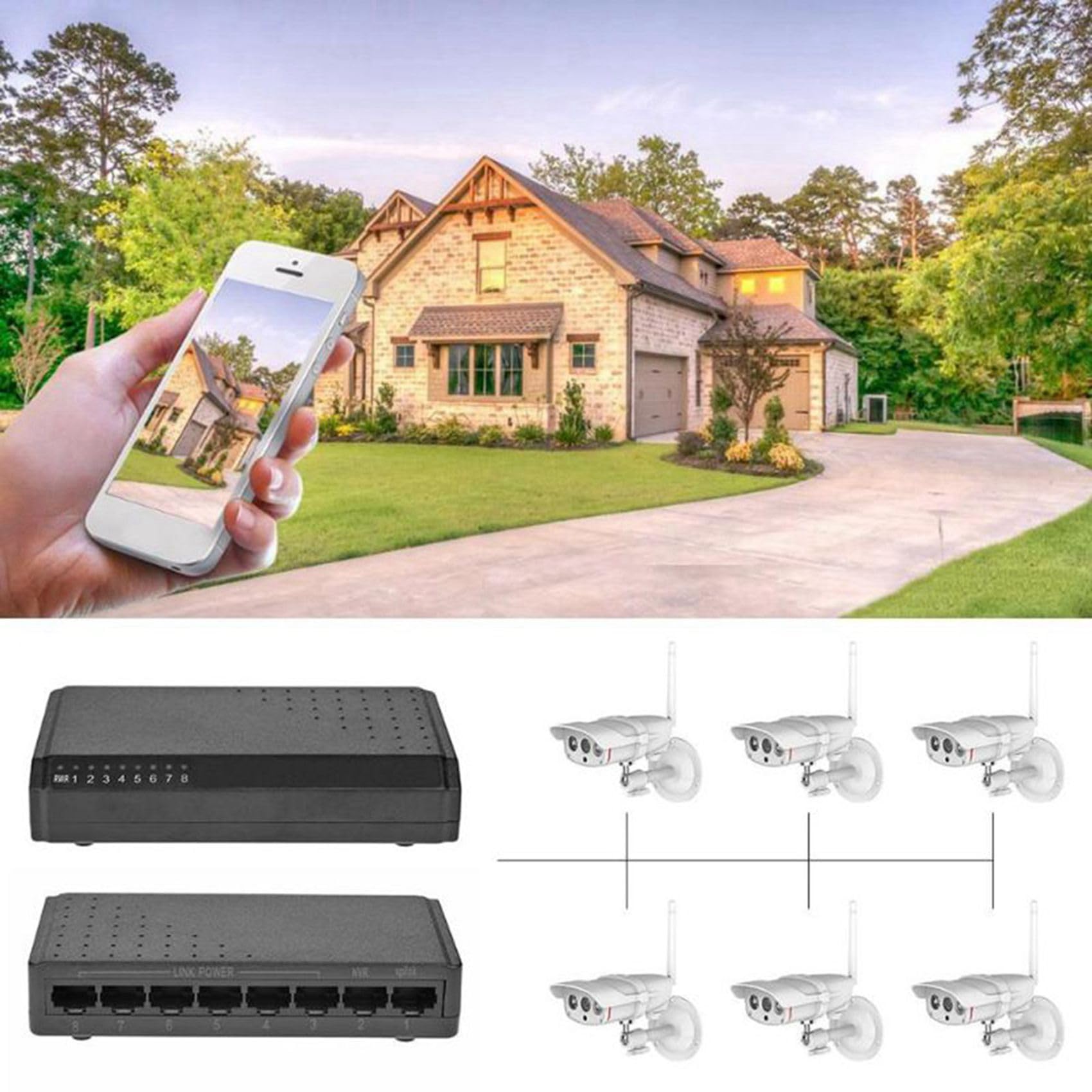 10X 8 Porte 6 + 2 Switch Poe Iniettore Power al RJ45 di Rete della Famiglia Ethernet 10/100M per Telecamere Adattatore di Alimentazione