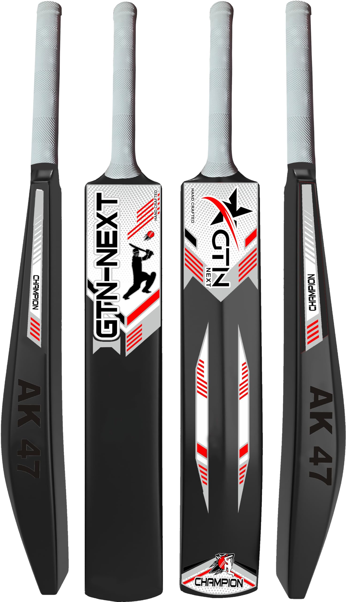 GTN Next Double Blade Size SH (34 X 4.5 inch) for All Age Groups PVC/Plastic Cricket Bat (850-900 g) (Black)-image-9