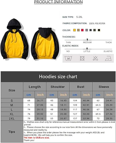 Miniatura 7 de Sudadera con manga larga estilo raglán en contraste, con forro polar, con capucha y bolsillo tipo canguro, para hombre