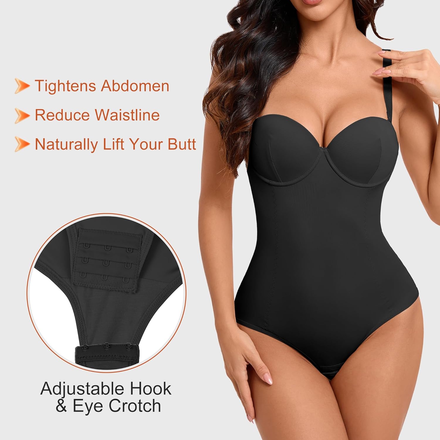 Hioffer Strapless Shapewear for Women Tummy Control Body Shaper - Seamless Shapewear Bodysuit with Built in Bra - Image 3