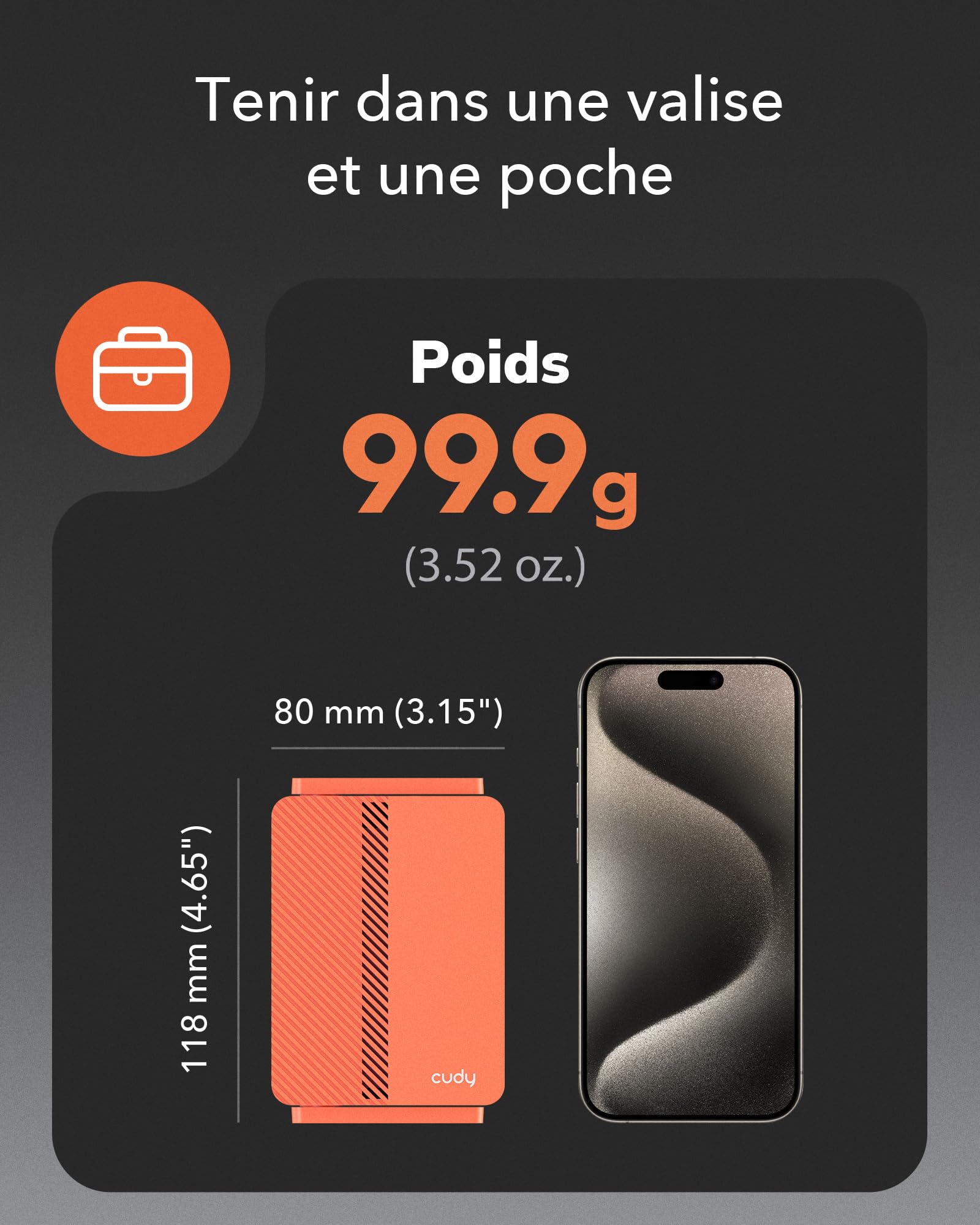 Cudy AC1200 Routeur De Voyage Wi-FI De Poche, Prolongateur/Répéteur pour Hôtel Et Réseau Public, WISP, Client Et Serveur VPN, USB, TR1200