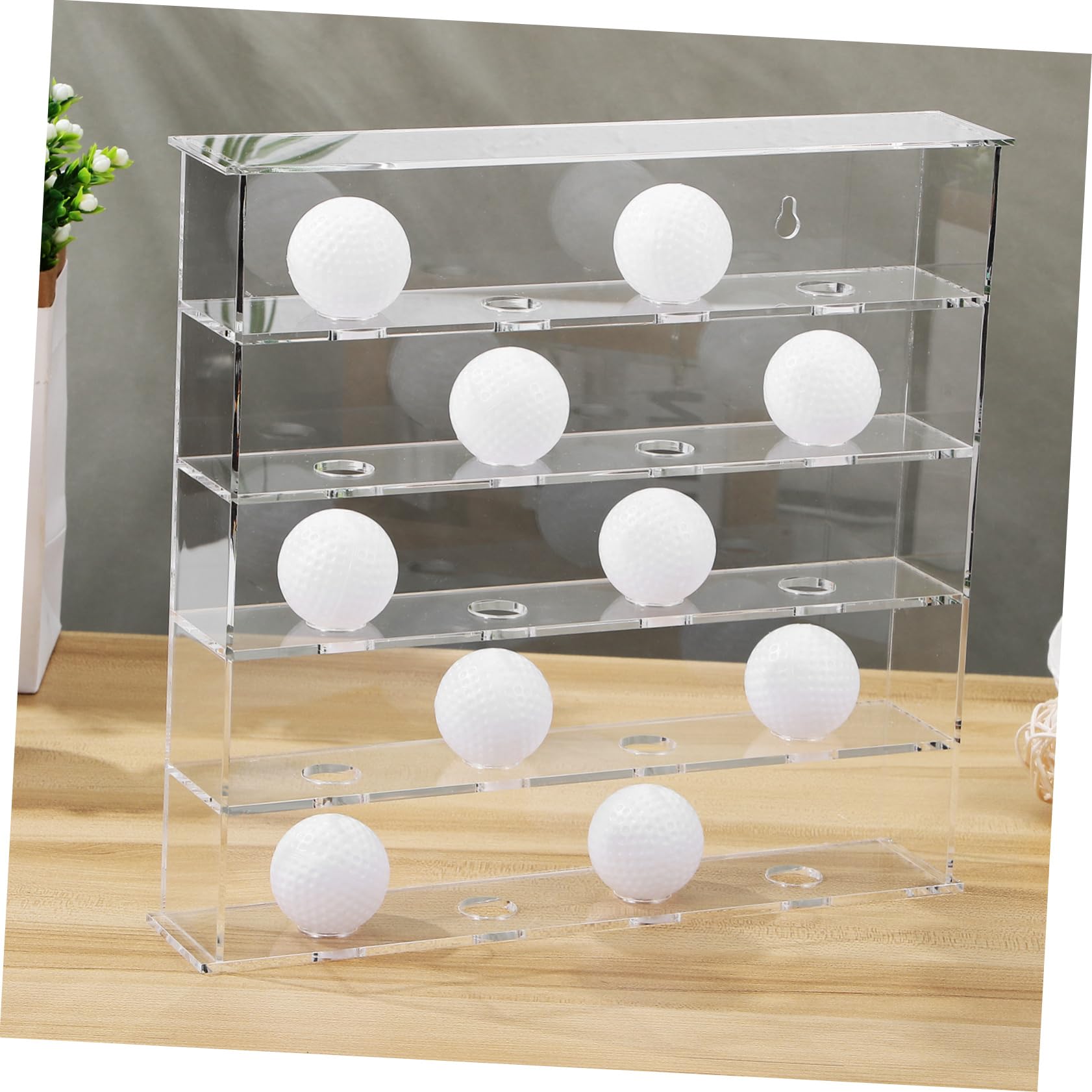WOONEKY Vitrina de Acrílico para Balones de Golf Soporte de Pared