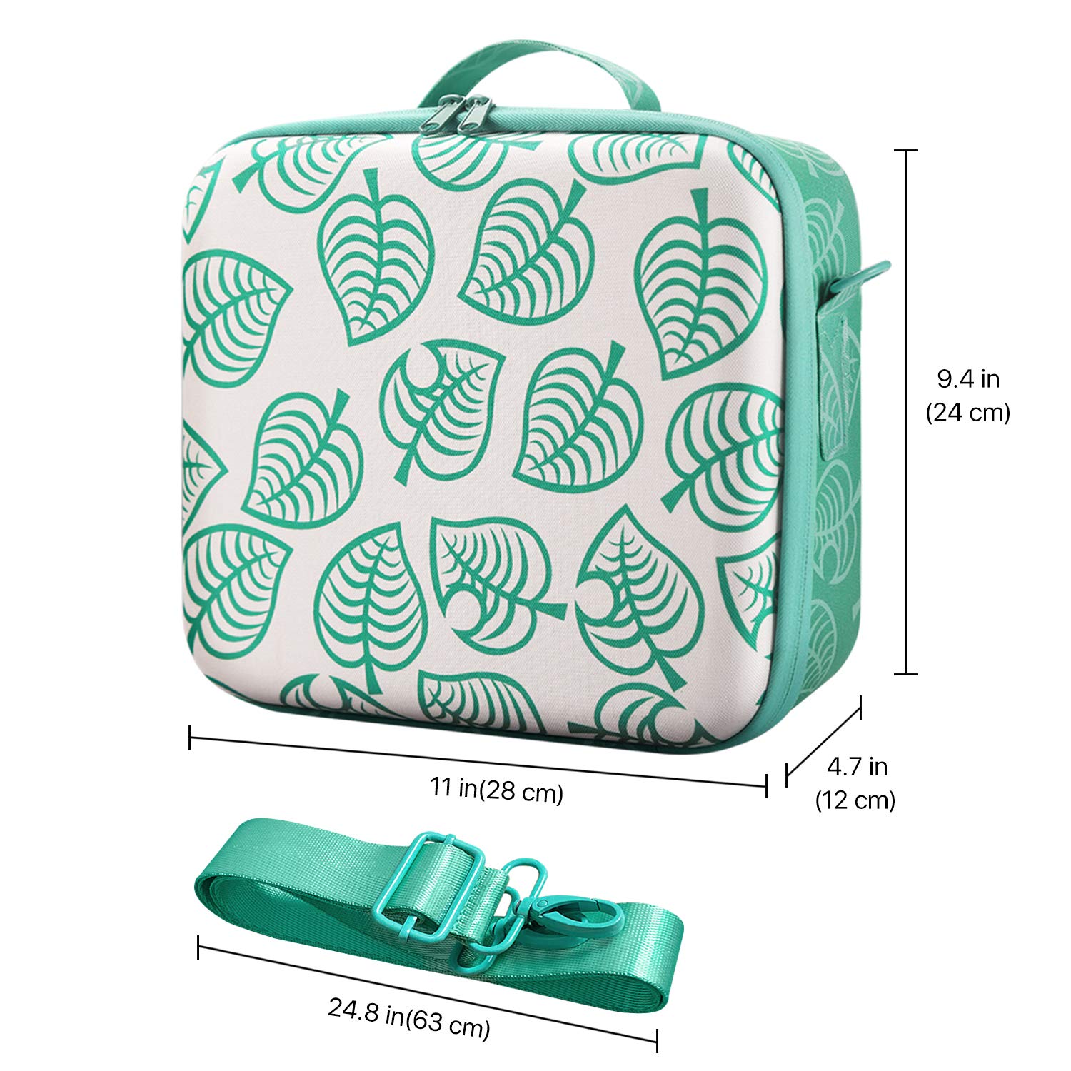 TNP Mallette Sac de Transport pour Nintendo Switch en EVA New Horizon Animal Leaf Crossing-Switch Lite,Joy-Cons,Adaptateur Secteur,Cordon HDMI,Cartouches de Jeu