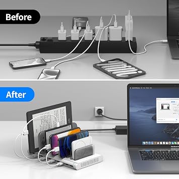 Unitek USB Charging Station, 10 USB Fast Ports Charge Docking Station